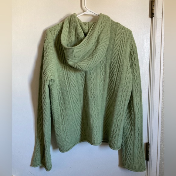 🌞Jillian Jones Lime Green Lambswool Blend Toggle Button Hooded Cardigan #Bl - Picture 9 of 9